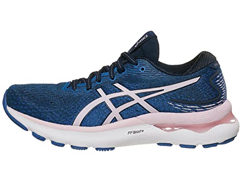 ASICS Women's Gel-Nimbus 24 Running Shoes, 8, French Blue/Barely Rose