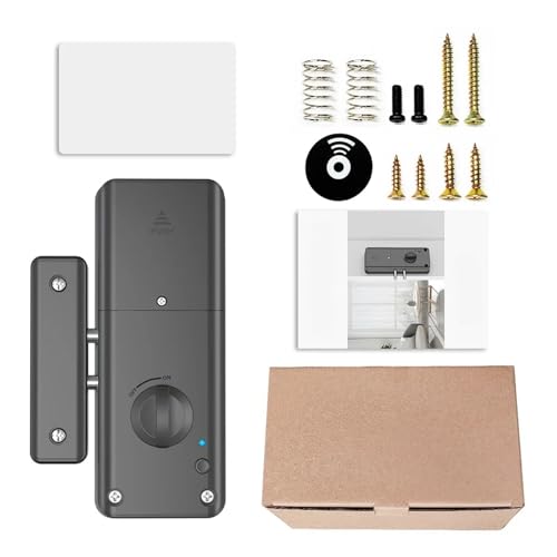 IC Cards Smart Invisible Door Lock Keyless Wood Door Lock IC Card One Click Unlocking Electronic Lock Indoor Burglar Door Locks(Includes a Card)
