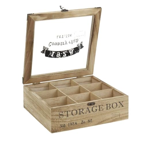 WELL HOME MOBILIARIO & DECORACIÓN Caja de té en madera con 9 compartimentos