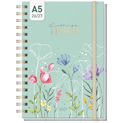 Häfft Lieblings-Timer Ringbuch-Kalender 26/27 A5 Spring Flowers