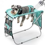 Liisaw Senior Pet Grooming Hammock with Stand - Sturdy Aluminum Alloy Station for Elderly Dogs & Cats - Gentle Joint Support for Nail Trimming, Bathing & Care - Foldable, No Hook Needed (30 lbs)