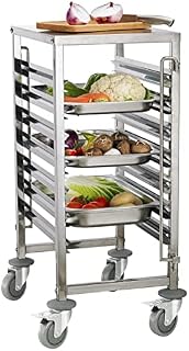 bimiti 7 Level Bakery Trolley Stainless Steel Utility Cart Commercial Bread Baking Trolley with Locking Wheels and Table Board for Restaurant Bakery Food No Tray