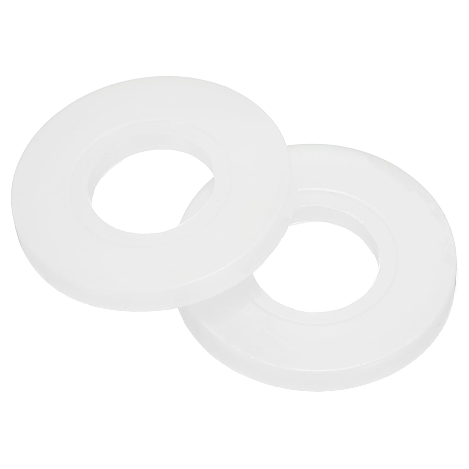 sourcing map Nylon Flat Washers, M8 x 8mm ID x 19mm OD Round Flat Plain Washer Plastic Gasket Fastener for Household Faucet Pipe Water Hose, White, Pack of 50