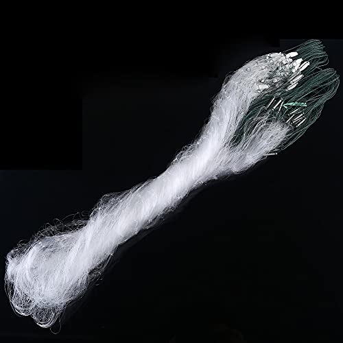 Completed Fishing Net,1m x 20m 3 Fingers Fishing Net with - Fish Trap Monofilament Small Mesh - Great Fishing Gear Anglers (White)