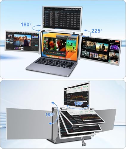 Image of YUTOO 4 Screen Laptop Monitor Extender | One USB-C Cable for M1 M2 M3 | 14 inch 1080P FHD IPS 4 Screen Monitor for Laptops 13.6~17.3 inch | Quad Screen Extender Display for MacBook /Windows /Switch /PS5