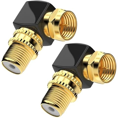 Adaptador de ángulo de conector F para cable coaxial, 2 unidades Cover