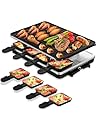 HBN Electric Raclette Table Grill with 8 Warming Trays, 2-in-1 Korean BBQ Grill & Electric Griddle Nonstick, Adjustable Temperature Control,1300W, Great for Indoor Family Gatherings, Parties & Dining