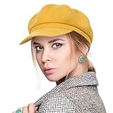 Womens Fashion Newsboy Cap Bakerboy Cabbie Gatsby Visor Yellow Beret Hat Tweed Girls Pageboy Caps Ye