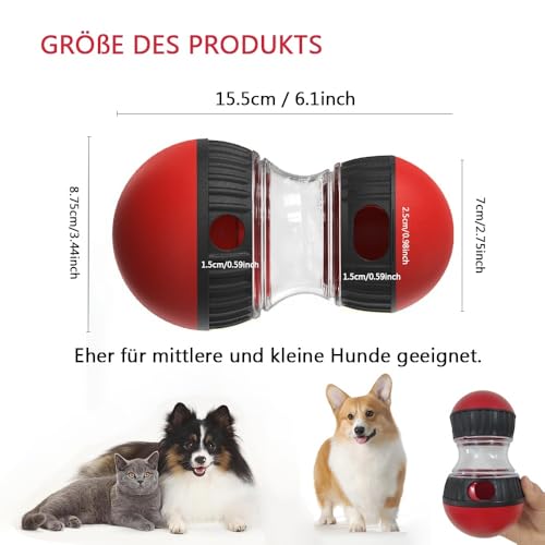 JWTEEE Intelligenzspielzeug für Hunde - Hundespielzeug Intelligenz, Futterball mit Einfacher Befüllung, Perfekt für Indoor & Outdoor Interaktive Aktivitäten - Snackball für Kleine und Mittlere Hunde