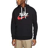 Nike Men's Sportswear Heritage Graphic Pullover Hoodie BV2933 (Black, X-Large)