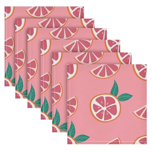 Servilletas de tela juego x6 rosa pomelo 20x20 in miniatura 2