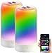 Produktbild Luminea Home Control RGB-Tischleuchte: 2er-Set smarte Stimmungsleuchten mit RGB-IC-LEDs, 15 Modi, WLAN, weiß (LED-Schreibtisch-Lampe, Tischlampe mit App)