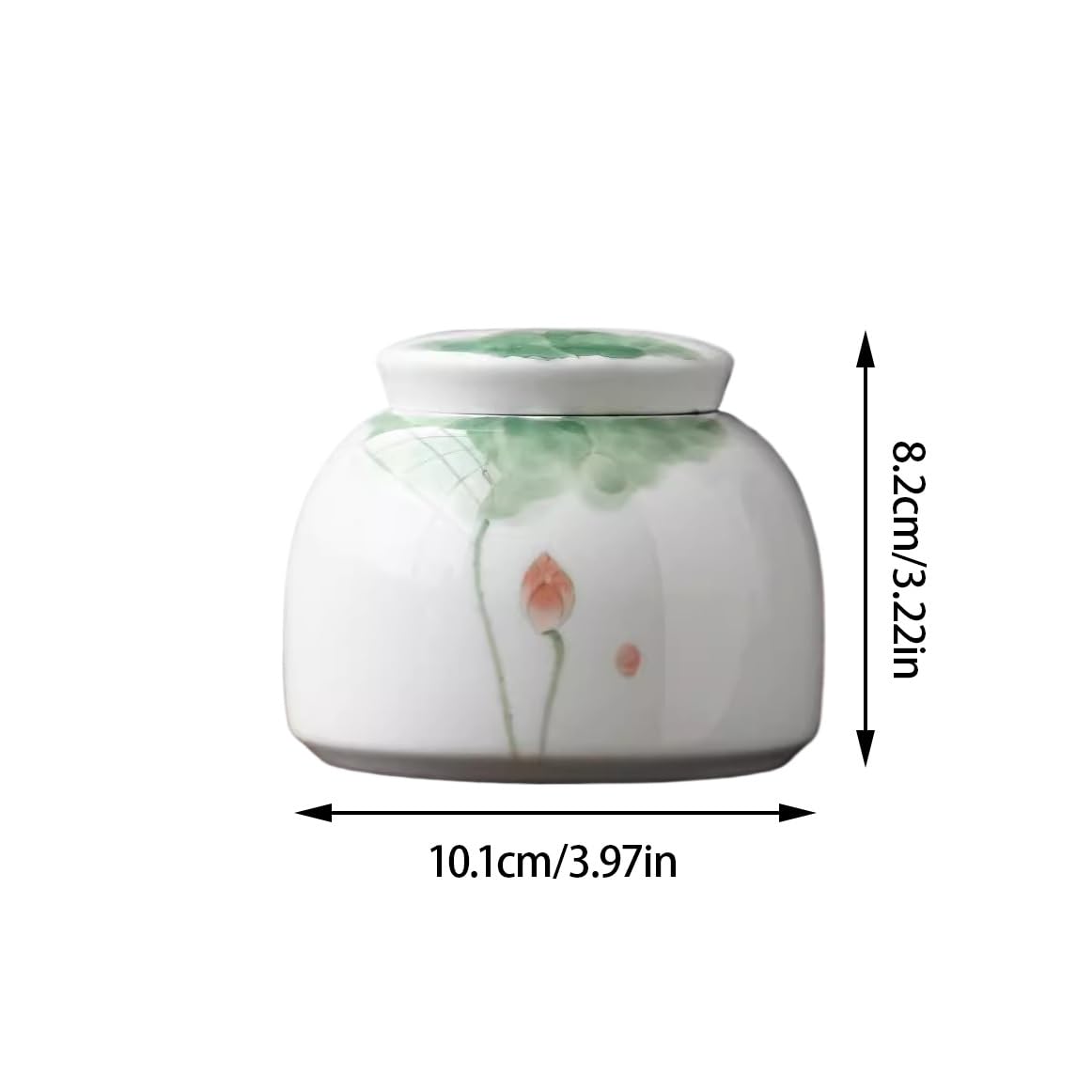 LYGSWDB Zuckerdose, handbemaltes weißes Porzellan, Teedose, Haushalts-Tee-Aufbewahrungsdose, versiegelte Aufbewahrungsdose mit Deckel, kleine Tee-Aufbewahrungsdose aus Keramik, Teedose