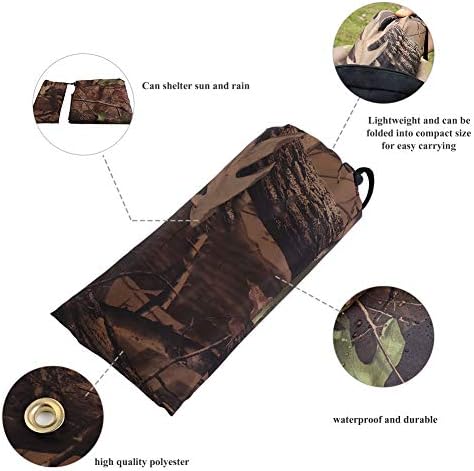 Camping Tarp Tent - Waterproof Army Camo Tent Tarp Sheet Canopy Awning Rain Cover Camping Shelter Hiking Convenience Accessories (Size : 2 x 1.5m)