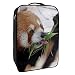 Caja de almacenamiento para zapatos de viaje y uso diario Red Panda Eat Bamboo Zapatero organizador portátil impermeable hasta 12 yardas con doble cremallera 4 bolsillos