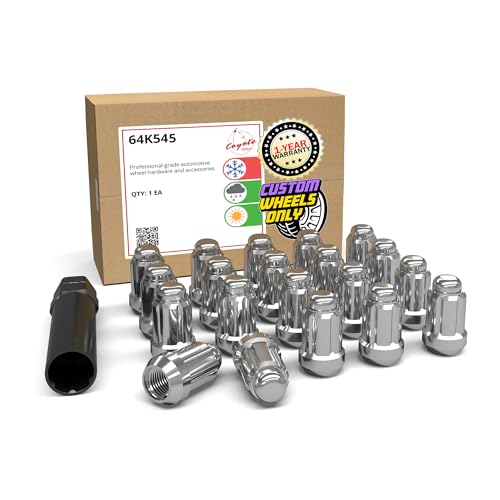 Image of Wheel Accessories Parts 20 Pcs M12x1.5 12x1.5 Thread Car Spline 1.38 inch 35mm Long Lug Nuts Chrome Spline Hex Fits Many Chevy Honda KIA Hyundai Passenger Vehicles