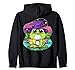Asistente de rana sentado en un lirio de agua cojín sosteniendo varita mágica Sudadera con Capucha