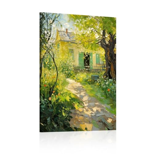 Art mural paysage de patio impression sur toile 55x75 cm