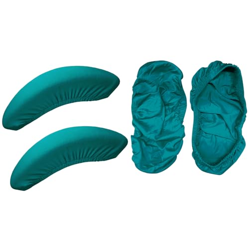 Image of HOKIPO 'SereneSolids' 140 GSM Armrest Covers for Office Chair (Elastic Style), 1 Pair, Teal (AR-5933-TEAL)
