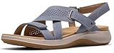 Clarks Women's Maelynn Gem Sandal, Denim Blue Nubuck, 8