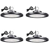 Fiqevs UFO LED High Bay Light 200W, 28,000lm 100-277V, IP65 High Bay LED Shop Light 5000K ETL Listed