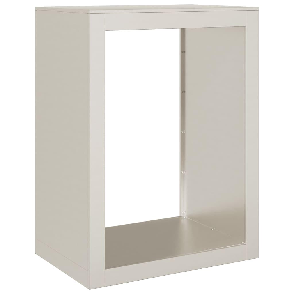 Homgoday Leñero de Acero Oxidado 60x40x80 cm, Soporte para leña, Almacenamiento de Troncos, Estante para leñas, Soportes para leña