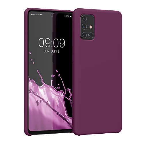kwmobile Cover per Samsung Galaxy A71 Custodia - Back Case per Smartphone in Silicone TPU - Protezione Gommata - viola bordeaux