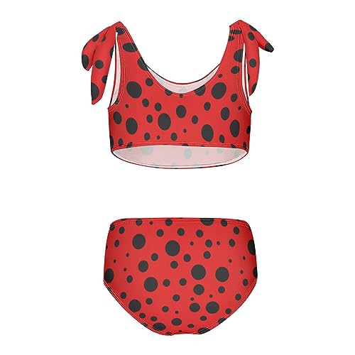 Ladybug Black Spots On Red Girls Bikini Sets 2 Piece Swimsuits Bathing Suit Swimwear2