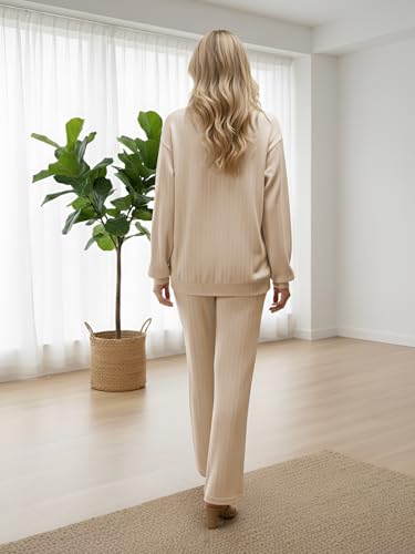 Image of GRECIILOOKS Co-ord Set for Women Stylish | Warm Zip Up T-Shirt & Pant Set | Oversized Loose Fit Summer Cord Set for Women | Summer Casual Travel & Loungewear Outfit