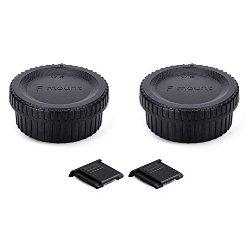 2 Pack F Mount Body Cap Cover & Rear Lens Cap for Nikon D3500 D3400 D3300 D3200 D5000 D5100 D5200 D5300 D5500 D5600 D7000 D7100 D7200 D7500 D850 D800 D810 D780 D750 D610 D500 D600 D5 D4 D3 and More