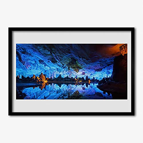 Image cadre en MDF de qualité supérieure Tulup affiche encadrée 70x50 cm glacier d'Islande
