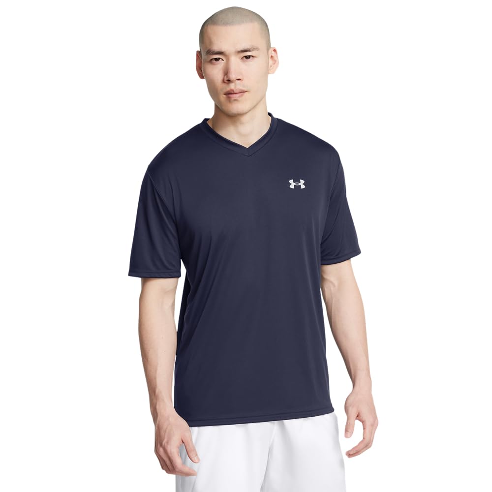 Under Armour Men’s Sportstyle Logo Short-Sleeve T-Shirt, (410) Midnight Navy / / Mod Gray, Large
