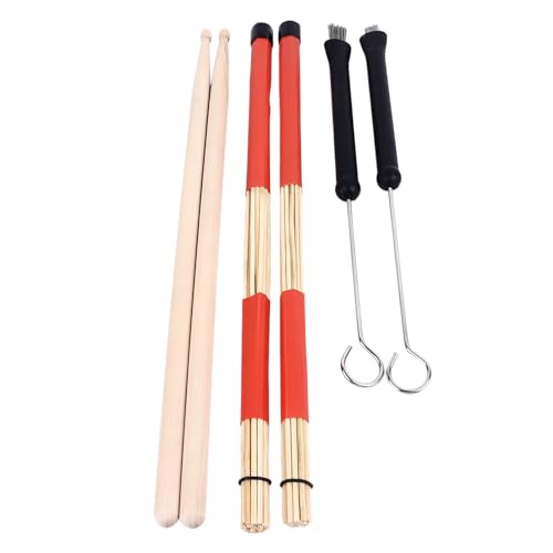 Set de Baquetas de Acero con Varillas y Cepillos de Alambre + Bolsa de Almacenamiento para Principiantes y Bateristas Profesionales – Compatible con Kits Estándar miniatura 4