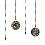 FPXRNG Ceiling Fan Zipper Set, Sun and Moon Pattern Chandelier Ceiling Fan Zipper, 13.4 inch Copper...