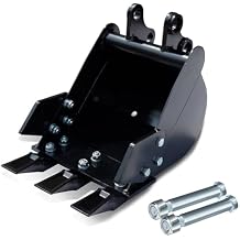 11.8in Digging Bucket Attachments for Mini Excavator, 300mm Trench Buckets with Metal Teeth Fit for 1-1.8 Tons Mini Excavator, Small Digger Buckets Excavator Backhoe Attachments