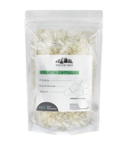 Mountain West Empty Gelatin Capsules, 1000 Count