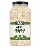 TOSS Hulled White Sesame Seeds, 5 LB Bulk Resealable Jar – Premium Baking & Cooking Ingredient with Nutty Flavor