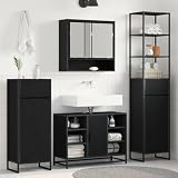 Matériau durable et stable Fabriqué en bois d'ingénierie avec pieds en acier, ce meuble lavabo salle bain combine robustesse et stabilité, résistant à l'humidité intérieure tout en apportant un style moderne à votre colonne placard ou armoire.