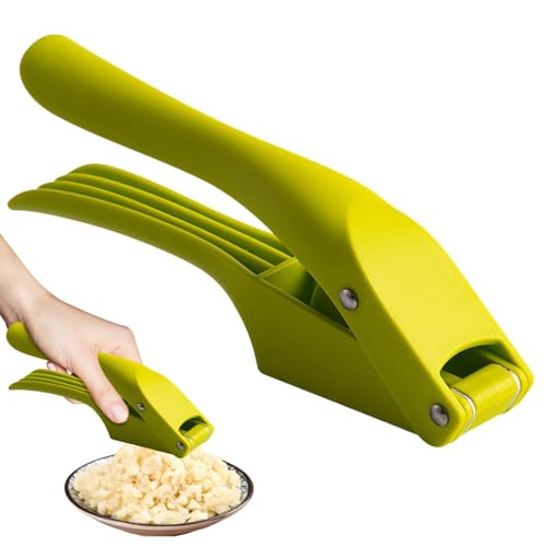 Cortador de ajos – Exprimidor de ajo y rebanadora, picadora de ajo 2 en 1 con prensa manual | Picadora manual portátil, picadora de ajo para cocina