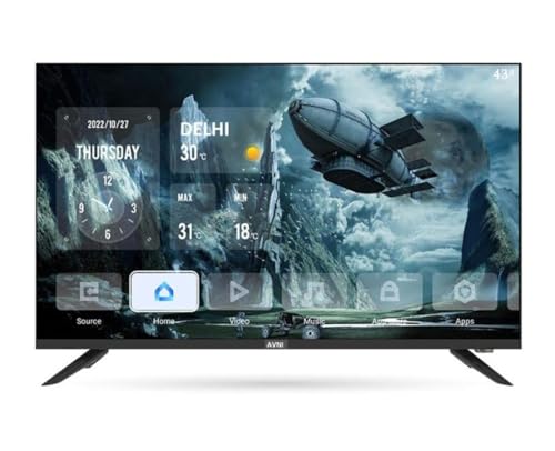 AVNI 43 Inch HD Smart LED TV | Bezel-Less Design | Dual HDMI, USB, Optical Out | 30W Speakers | App Support | A Grade BOE Panel | Made in India