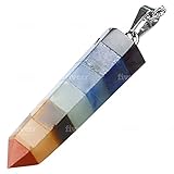 HoodaSpa 7 Chakra Pendant Necklace by Genuine Chakra Gemstone Pendant with 18.5” Stainless Steel Chain for Healing, Relaxation, Energy and Balance Package