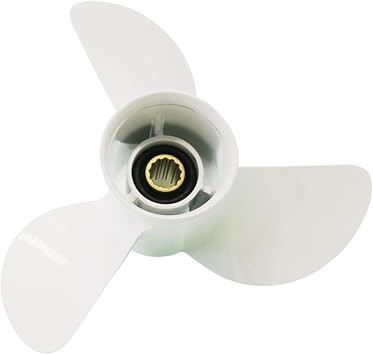 Outboard Prop Aluminum Boat Propeller, 3 Cleaver Blades,13 Spline Tooth, Compatible with Yamaha Engines T25 F30 40HP F40 48HP 50HP F50 55HP 60HP F60, 3.00" Gearcase Engines, RH
