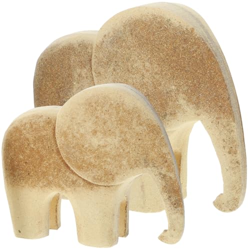 Éléphants en bois surface blanche facile à peindre sans bavure lot de 2