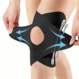 Goldeer Tutore Ginocchio Menisco,Ginocchiera Sportiva con Stabilizzatori Elastiche Laterali per Uomo Donna – Sollievo dal Dolore Legamenti Rotula Artrite,Corsa,Pallavolo (Nero, M)
