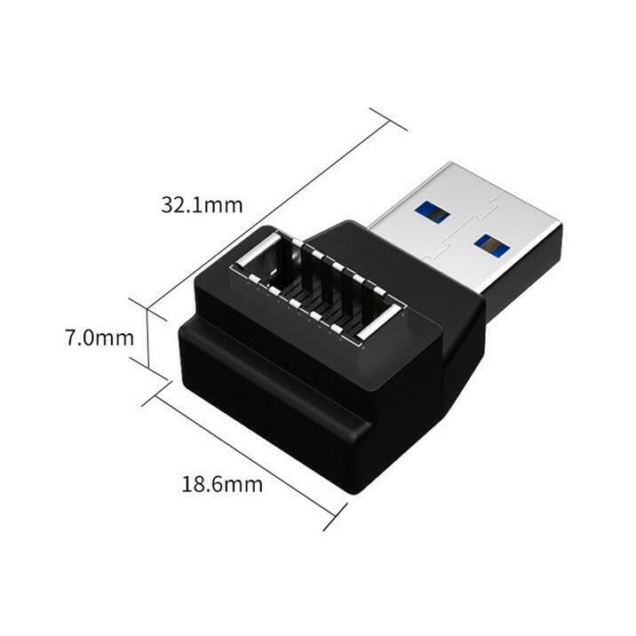 Image of Tobo USB 3.0 Type A to Type E Extension Adapter, Key-A Type-E Male Port to USB A Female Port and Type E Female /USB A Male Internal Adapter Cable TD-1140TC