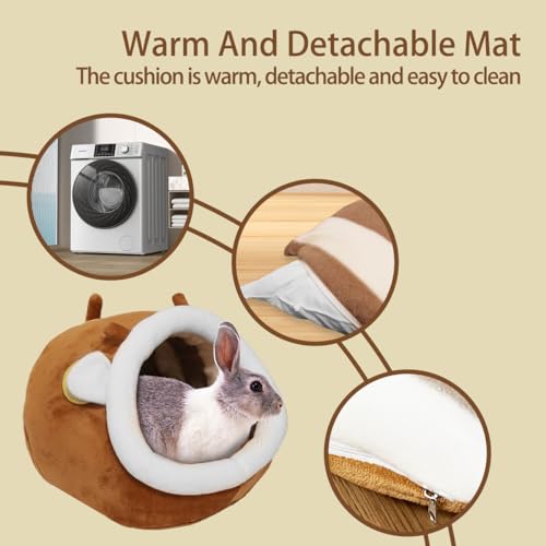 Image of EAEDMY Guinea Pig Bed House & Hideout for Rat Bearded Dragon Hedgehog Ferret to Sleep and Hide, Guinea Pig Cage Accessories Habitat Decor (X-Large, 1.Sika Deer)