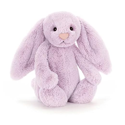 Jellycat Bashful Lilac Bunny Stuffed Animal, Medium, 12 inches