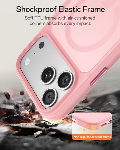 Image of UNBREAKcable Magnetic for iPhone 17 Pro Case 6.3-Inch, Compatible with MagSafe, Full Camera Protection, Built-in Magnetic Ring, Drop Protection Shockproof Slim Phone Cover-Pink
