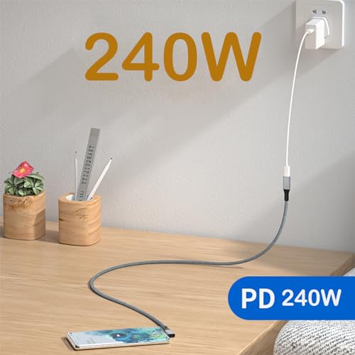 Image of UseBean USB C Extension Cable 240W 1FT, Right Angle USB 4 & Thunderbolt 4 Extension Cable, 40Gbps 8K@60Hz Video, Type C Male to Female USBC Extender Cord, for iPhone 17, MacBook, iPad Pro, Galaxy S25