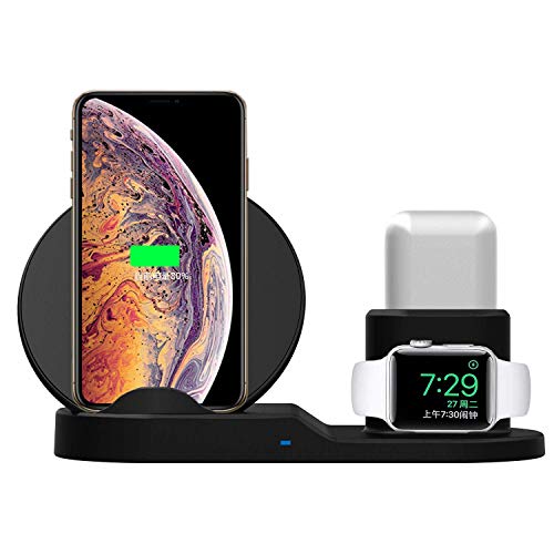 Drahtloses Ladegerät 3-in-1-Dockingstation für AirPods Apple Watch 3/2/1 75 W für iPhone XS/XS Max/XR/X / 8/8 Plus 10 W Schnellladung für Samsung